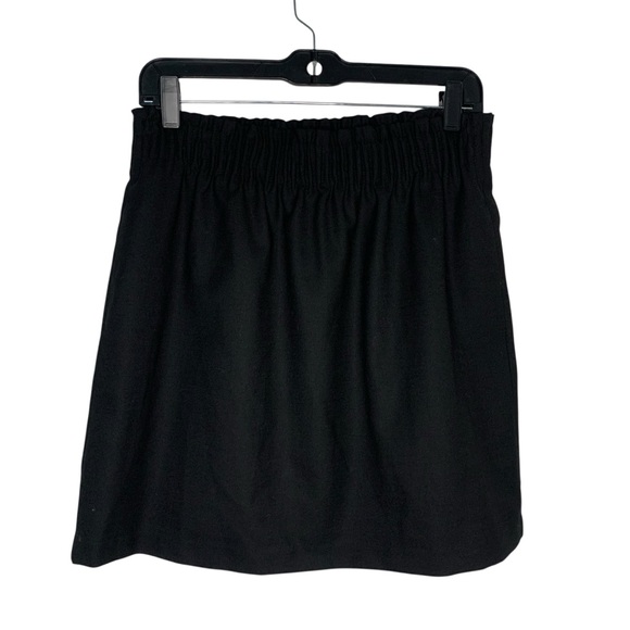 NWT J. Crew 6 Wool Blend Pull On Elastic Waist Black Mini Skirt with Pockets - Picture 1 of 5